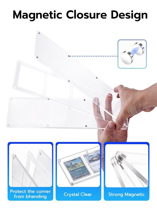 Wigearss 4 Slots 35-75PT Universal Magnetic Acrylic Game Card Case, Baseball Card Holder, Hard Acrylic Card Cases, Card Protector, Fit for Standard Card - Image 3
